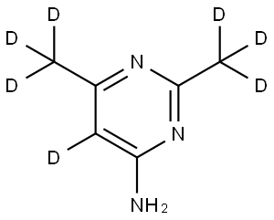 2,6-bis(methyl-d3)pyrimidin-5-d-4-amine Struktur