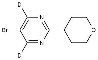 5-bromo-2-(tetrahydro-2H-pyran-4-yl)pyrimidine-4,6-d2 Struktur