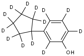 3-(cyclopentyl-d9)phen-2,4,5,6-d4-ol Struktur