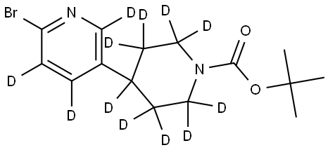 tert-butyl 4-(6-bromopyridin-3-yl-2,4,5-d3)piperidine-1-carboxylate-2,2,3,3,4,5,5,6,6-d9 Struktur