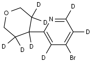 4-bromo-2-(tetrahydro-2H-pyran-4-yl-3,3,4,5,5-d5)pyridine-3,5,6-d3 Struktur