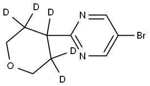 5-bromo-2-(tetrahydro-2H-pyran-4-yl-3,3,4,5,5-d5)pyrimidine Struktur