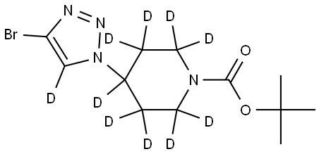 tert-butyl 4-(4-bromo-1H-1,2,3-triazol-1-yl-5-d)piperidine-1-carboxylate-2,2,3,3,4,5,5,6,6-d9 Struktur