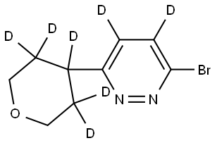 3-bromo-6-(tetrahydro-2H-pyran-4-yl-3,3,4,5,5-d5)pyridazine-4,5-d2 Struktur