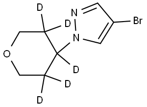 4-bromo-1-(tetrahydro-2H-pyran-4-yl-3,3,4,5,5-d5)-1H-pyrazole Structure