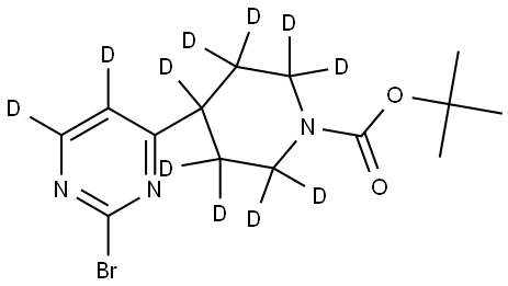 tert-butyl 4-(2-bromopyrimidin-4-yl-5,6-d2)piperidine-1-carboxylate-2,2,3,3,4,5,5,6,6-d9 Struktur