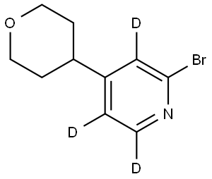 2-bromo-4-(tetrahydro-2H-pyran-4-yl)pyridine-3,5,6-d3 Struktur