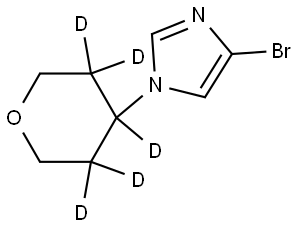 4-bromo-1-(tetrahydro-2H-pyran-4-yl-3,3,4,5,5-d5)-1H-imidazole Struktur