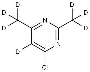 4-chloro-2,6-bis(methyl-d3)pyrimidine-5-d Struktur