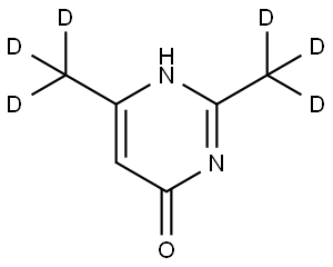 2,6-bis(methyl-d3)pyrimidin-4(3H)-one Struktur