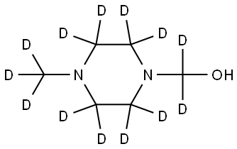 (4-(methyl-d3)piperazin-1-yl-2,2,3,3,5,5,6,6-d8)methan-d2-ol Struktur