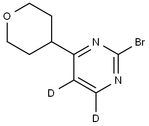 2-bromo-4-(tetrahydro-2H-pyran-4-yl)pyrimidine-5,6-d2 Struktur