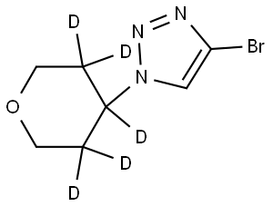 4-bromo-1-(tetrahydro-2H-pyran-4-yl-3,3,4,5,5-d5)-1H-1,2,3-triazole Struktur