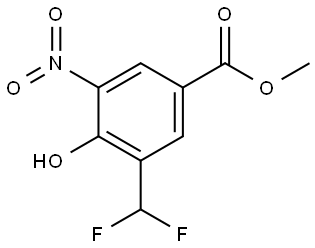 Benzoic acid, 3-(difluoromethyl)-4-hydroxy-5-nitro-, methyl ester Struktur