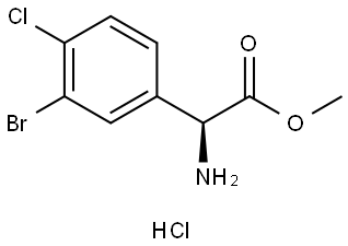 methyl (S)-2-amino-2-(3-bromo-4-chlorophenyl)acetate hydrochloride Struktur