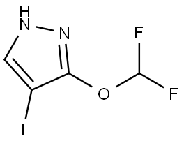 3-(difluoromethoxy)-4-iodo-1H-pyrazole Struktur