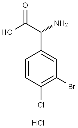 (R)-2-amino-2-(3-bromo-4-chlorophenyl)acetic acid hydrochloride Struktur