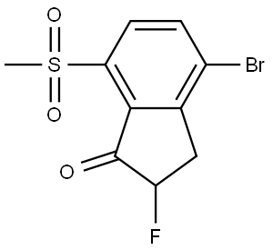 4-bromo-2-fluoro-7-(methylsulfonyl)-2,3-dihydro-1H-inden-1-one Struktur