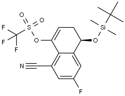 (4R)-4-[(tert-butyldimethylsilyl)oxy]-8-cyano-6-fluoro-3,4-dihydronaphthalen-1-yl trifluoromethanesulfonate Struktur