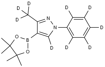 3-(methyl-d3)-1-(phenyl-d5)-4-(4,4,5,5-tetramethyl-1,3,2-dioxaborolan-2-yl)-1H-pyrazole-5-d Structure