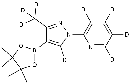 2-(3-(methyl-d3)-4-(4,4,5,5-tetramethyl-1,3,2-dioxaborolan-2-yl)-1H-pyrazol-1-yl-5-d)pyridine-3,4,5,6-d4 Structure