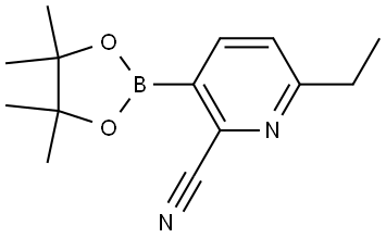 6-ethyl-3-(4,4,5,5-tetramethyl-1,3,2-dioxaborolan-2-yl)picolinonitrile Struktur