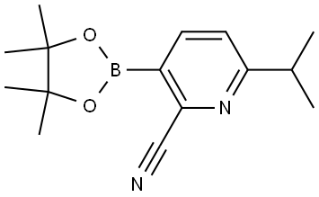 6-isopropyl-3-(4,4,5,5-tetramethyl-1,3,2-dioxaborolan-2-yl)picolinonitrile Struktur