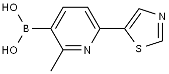 (2-methyl-6-(thiazol-5-yl)pyridin-3-yl)boronic acid Struktur