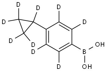 (4-(cyclopropyl-d5)phenyl-2,3,5,6-d4)boronic acid Struktur