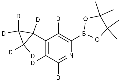 4-(cyclopropyl-d5)-2-(4,4,5,5-tetramethyl-1,3,2-dioxaborolan-2-yl)pyridine-3,5,6-d3 Struktur