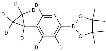 5-(cyclopropyl-d5)-2-(4,4,5,5-tetramethyl-1,3,2-dioxaborolan-2-yl)pyridine-3,4,6-d3 Struktur