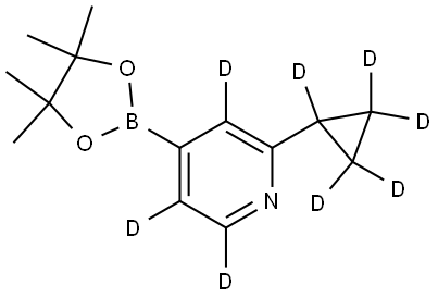 2-(cyclopropyl-d5)-4-(4,4,5,5-tetramethyl-1,3,2-dioxaborolan-2-yl)pyridine-3,5,6-d3 Struktur