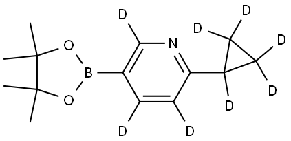 2-(cyclopropyl-d5)-5-(4,4,5,5-tetramethyl-1,3,2-dioxaborolan-2-yl)pyridine-3,4,6-d3 Struktur