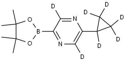 2-(cyclopropyl-d5)-5-(4,4,5,5-tetramethyl-1,3,2-dioxaborolan-2-yl)pyrazine-3,6-d2 Struktur