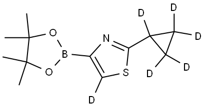 2-(cyclopropyl-d5)-4-(4,4,5,5-tetramethyl-1,3,2-dioxaborolan-2-yl)thiazole-5-d Struktur