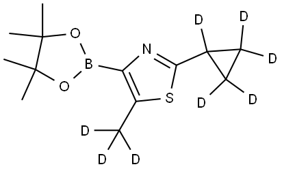 2-(cyclopropyl-d5)-5-(methyl-d3)-4-(4,4,5,5-tetramethyl-1,3,2-dioxaborolan-2-yl)thiazole Struktur