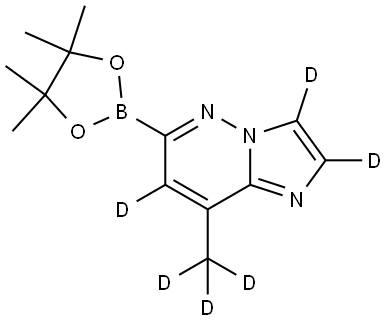 8-(methyl-d3)-6-(4,4,5,5-tetramethyl-1,3,2-dioxaborolan-2-yl)imidazo[1,2-b]pyridazine-2,3,7-d3 Struktur