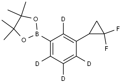 2-(3-(2,2-difluorocyclopropyl)phenyl-2,4,5,6-d4)-4,4,5,5-tetramethyl-1,3,2-dioxaborolane Struktur