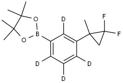 2-(3-(2,2-difluoro-1-methylcyclopropyl)phenyl-2,4,5,6-d4)-4,4,5,5-tetramethyl-1,3,2-dioxaborolane Struktur