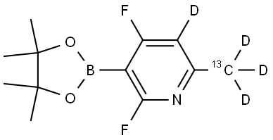 2,4-difluoro-6-(methyl-13C-d3)-3-(4,4,5,5-tetramethyl-1,3,2-dioxaborolan-2-yl)pyridine-5-d Struktur