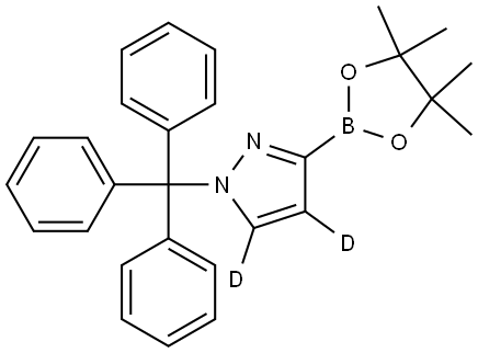 3-(4,4,5,5-tetramethyl-1,3,2-dioxaborolan-2-yl)-1-trityl-1H-pyrazole-4,5-d2 Struktur