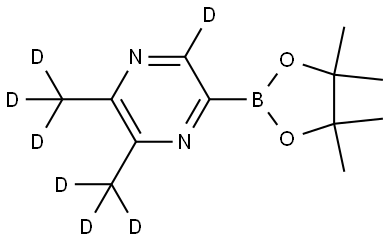 2,3-bis(methyl-d3)-5-(4,4,5,5-tetramethyl-1,3,2-dioxaborolan-2-yl)pyrazine-6-d Struktur