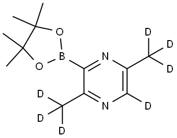 2,5-bis(methyl-d3)-3-(4,4,5,5-tetramethyl-1,3,2-dioxaborolan-2-yl)pyrazine-6-d Struktur