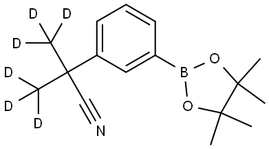 2-(methyl-d3)-2-(3-(4,4,5,5-tetramethyl-1,3,2-dioxaborolan-2-yl)phenyl)propanenitrile-3,3,3-d3 Struktur