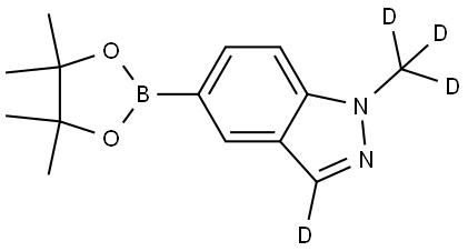 1-(methyl-d3)-5-(4,4,5,5-tetramethyl-1,3,2-dioxaborolan-2-yl)-1H-indazole-3-d Struktur