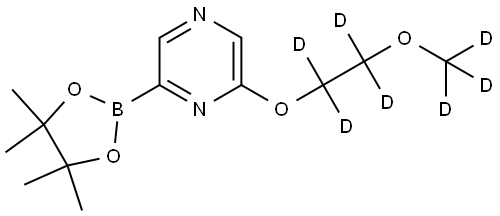 2-(2-(methoxy-d3)ethoxy-1,1,2,2-d4)-6-(4,4,5,5-tetramethyl-1,3,2-dioxaborolan-2-yl)pyrazine Struktur