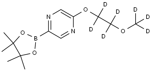 2-(2-(methoxy-d3)ethoxy-1,1,2,2-d4)-5-(4,4,5,5-tetramethyl-1,3,2-dioxaborolan-2-yl)pyrazine Struktur