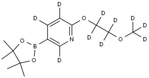 2-(2-(methoxy-d3)ethoxy-1,1,2,2-d4)-5-(4,4,5,5-tetramethyl-1,3,2-dioxaborolan-2-yl)pyridine-3,4,6-d3 Struktur