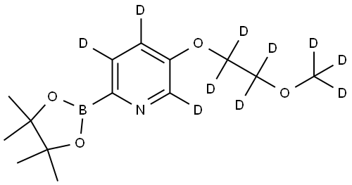 5-(2-(methoxy-d3)ethoxy-1,1,2,2-d4)-2-(4,4,5,5-tetramethyl-1,3,2-dioxaborolan-2-yl)pyridine-3,4,6-d3 Struktur