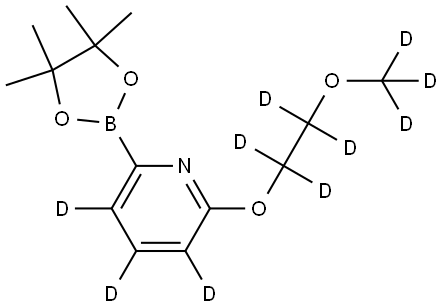 2-(2-(methoxy-d3)ethoxy-1,1,2,2-d4)-6-(4,4,5,5-tetramethyl-1,3,2-dioxaborolan-2-yl)pyridine-3,4,5-d3 Struktur